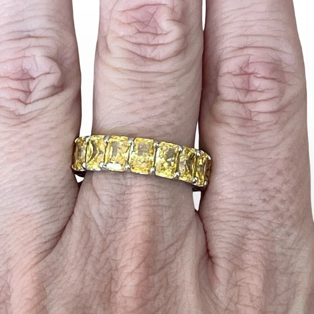 Daniel K Canary CZ Eternity Band Ring Size 8